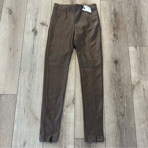 NWT Vici High Rise Faux Leather Pants Brown Leather Leggings Fall Trends XS